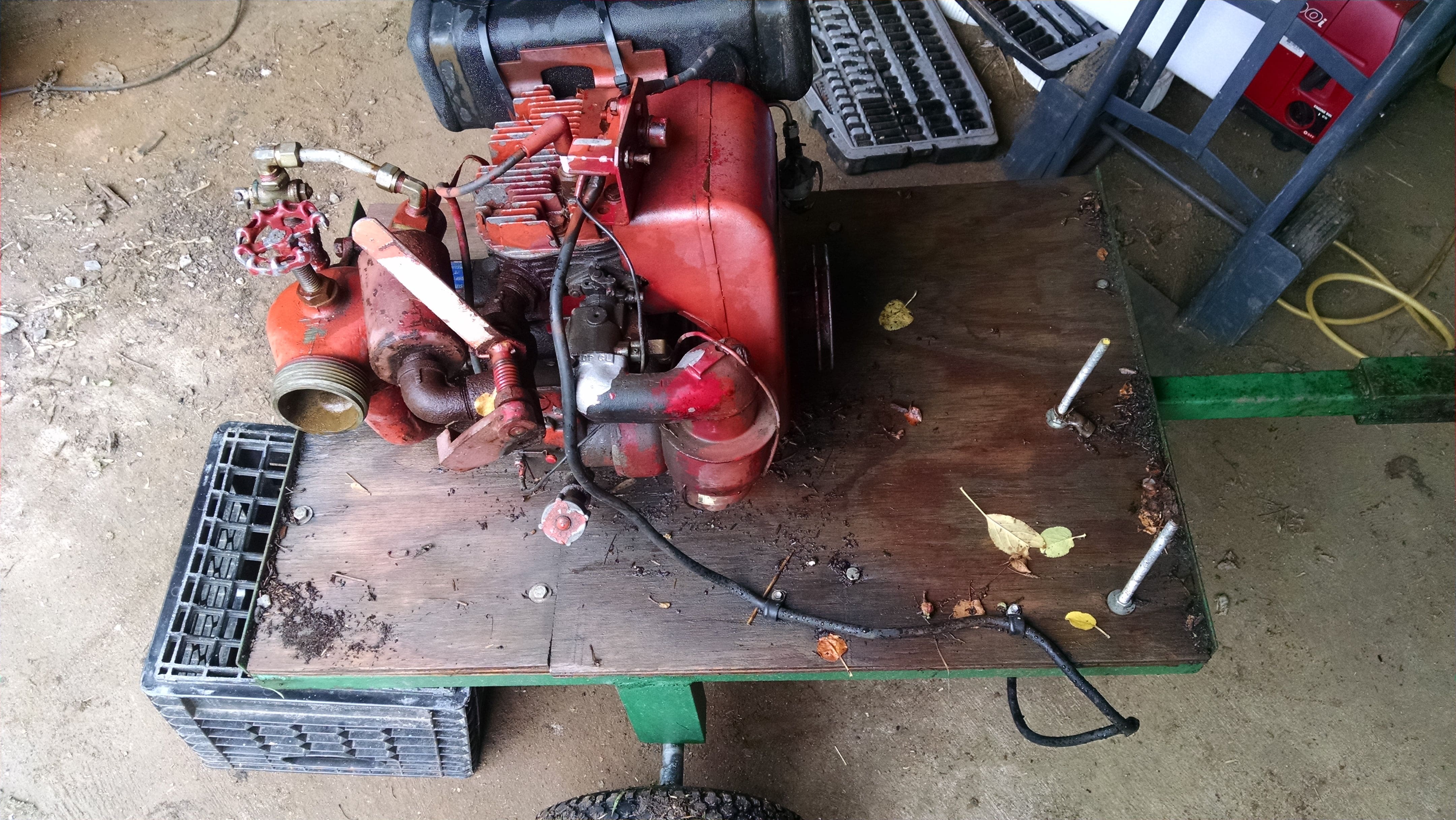 Starting with this cart. I bought this old fire pump a few years ago, but unfortunately is really only effective as a transfer pump and I needed something that could pull more suction. Anyone need a nice old Wisconsin engine?