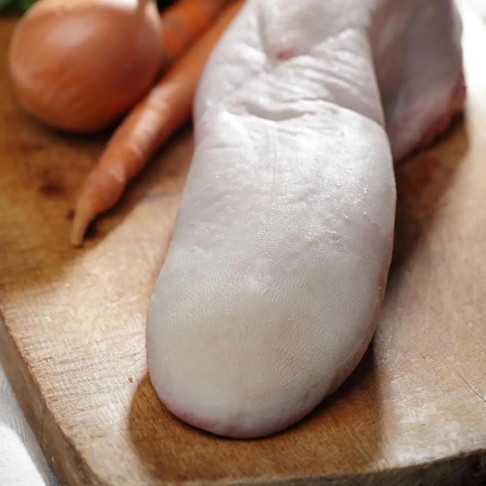 Closeup of a grass fed beef tongue from Wrong Direction Farm. All the beef at our farm is from 100% grass fed cattle raised on our pastures.